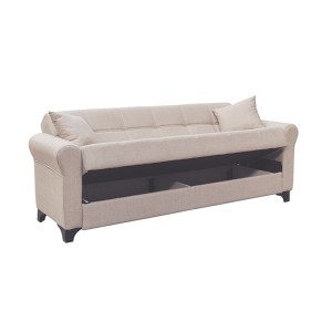 Zougris - 40.0118 AZUR LIGHT BROWN ΥΦΑΣΜΑ 3ΘΕΣΙΟΣ ΚΑΝΑΠΕΣ/ΚΡΕΒΑΤΙ ΜΕ ΑΠΟΘ.ΧΩΡΟ 210X80ΕΚ.