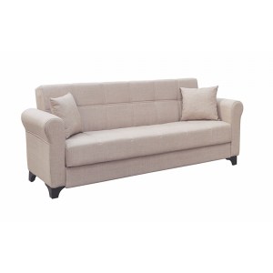 Zougris - 40.0118 AZUR LIGHT BROWN ΥΦΑΣΜΑ 3ΘΕΣΙΟΣ ΚΑΝΑΠΕΣ/ΚΡΕΒΑΤΙ ΜΕ ΑΠΟΘ.ΧΩΡΟ 210X80ΕΚ.