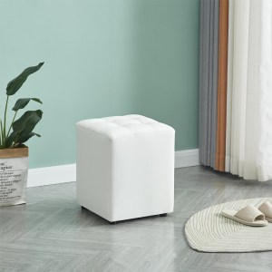 zougris-40.0121 CUBE WHITE PU ΣΚΑΜΠΟ 35X35X42ΕΚ.