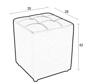 zougris-40.0121 CUBE WHITE PU ΣΚΑΜΠΟ 35X35X42ΕΚ.