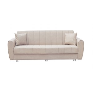 Zougris - 40.0127 ELVA LIGHT BROWN ΥΦΑΣΜΑ 3ΘΕΣΙΟΣ ΚΑΝΑΠΕΣ/ΚΡΕΒΑΤΙ ΜΕ ΑΠΟΘ.ΧΩΡΟ 210X80ΕΚ.