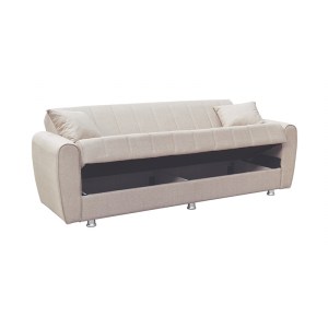 Zougris - 40.0127 ELVA LIGHT BROWN ΥΦΑΣΜΑ 3ΘΕΣΙΟΣ ΚΑΝΑΠΕΣ/ΚΡΕΒΑΤΙ ΜΕ ΑΠΟΘ.ΧΩΡΟ 210X80ΕΚ.