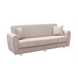 Zougris - 40.0127 ELVA LIGHT BROWN ΥΦΑΣΜΑ 3ΘΕΣΙΟΣ ΚΑΝΑΠΕΣ/ΚΡΕΒΑΤΙ ΜΕ ΑΠΟΘ.ΧΩΡΟ 210X80ΕΚ.