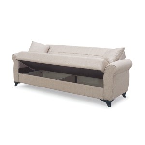 zougris-40.0138 LENA LIGHT BROWN ΥΦΑΣΜΑ 3ΘΕΣΙΟΣ ΚΑΝΑΠΕΣ/ΚΡΕΒΑΤΙ ΜΕ ΑΠΟΘ.ΧΩΡΟ 210X80ΕΚ.
