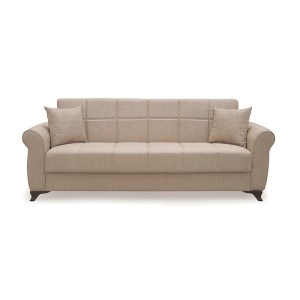 Zougris - 40.0138 LENA LIGHT BROWN ΥΦΑΣΜΑ 3ΘΕΣΙΟΣ ΚΑΝΑΠΕΣ/ΚΡΕΒΑΤΙ ΜΕ ΑΠΟΘ.ΧΩΡΟ 210X80ΕΚ.