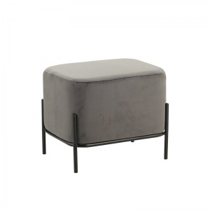 zougris-40.0146 BELLA/L ΣΚΑΜΠΟ GREY VELVET ΥΦΑΣΜΑ 48X37Χ39ΕΚ.