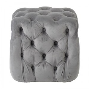 zougris-40.0160 ASTRA ΣΚΑΜΠΟ GREY VELVET ΥΦΑΣΜΑ 45X45Χ45ΕΚ.