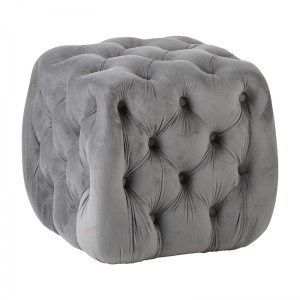 zougris-40.0160 ASTRA ΣΚΑΜΠΟ GREY VELVET ΥΦΑΣΜΑ 45X45Χ45ΕΚ.