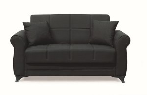 zougris-40.0300 LENA BLACK ΥΦΑΣΜΑ 2ΘΕΣΙΟΣ ΚΑΝΑΠΕΣ/ΚΡΕΒΑΤΙ ΜΕ ΑΠΟΘ.ΧΩΡΟ 150Χ80ΕΚ.