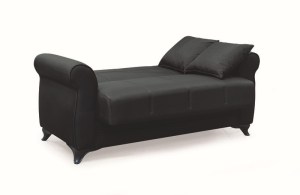 zougris-40.0300 LENA BLACK ΥΦΑΣΜΑ 2ΘΕΣΙΟΣ ΚΑΝΑΠΕΣ/ΚΡΕΒΑΤΙ ΜΕ ΑΠΟΘ.ΧΩΡΟ 150Χ80ΕΚ.