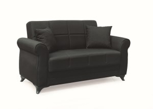 zougris-40.0300 LENA BLACK ΥΦΑΣΜΑ 2ΘΕΣΙΟΣ ΚΑΝΑΠΕΣ/ΚΡΕΒΑΤΙ ΜΕ ΑΠΟΘ.ΧΩΡΟ 150Χ80ΕΚ.