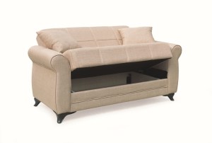 zougris-40.0301 LENA LIGHT BROWN ΥΦΑΣΜΑ 2ΘΕΣΙΟΣ ΚΑΝΑΠΕΣ/ΚΡΕΒΑΤΙ ΜΕ ΑΠΟΘ.ΧΩΡΟ 150Χ80ΕΚ.