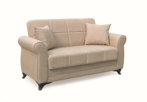zougris-40.0301 LENA LIGHT BROWN ΥΦΑΣΜΑ 2ΘΕΣΙΟΣ ΚΑΝΑΠΕΣ/ΚΡΕΒΑΤΙ ΜΕ ΑΠΟΘ.ΧΩΡΟ 150Χ80ΕΚ.