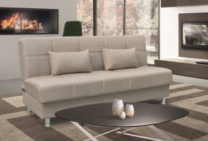 zougris-40.0302 FELINA LIGHT BROWN ΥΦΑΣΜΑ 3ΘΕΣΙΟΣ ΚΑΝΑΠΕΣ/ΚΡΕΒΑΤΙ ΜΕ ΑΠΟΘ.ΧΩΡΟ 180X90ΕΚ.
