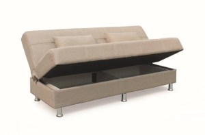 zougris-40.0302 FELINA LIGHT BROWN ΥΦΑΣΜΑ 3ΘΕΣΙΟΣ ΚΑΝΑΠΕΣ/ΚΡΕΒΑΤΙ ΜΕ ΑΠΟΘ.ΧΩΡΟ 180X90ΕΚ.