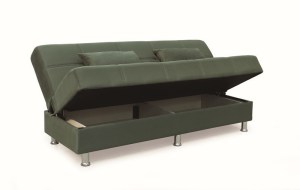 zougris-40.0303 FELINA GREEN ΥΦΑΣΜΑ 3ΘΕΣΙΟΣ ΚΑΝΑΠΕΣ/ΚΡΕΒΑΤΙ ΜΕ ΑΠΟΘ.ΧΩΡΟ 180X90ΕΚ.