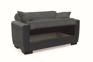 zougris-40.0306 ANIMA DARK GREY ΥΦΑΣΜΑ 2ΘΕΣΙΟΣ ΚΑΝΑΠΕΣ/ΚΡΕΒΑΤΙ ΜΕ ΑΠΟΘ.ΧΩΡΟ 150Χ80ΕΚ.