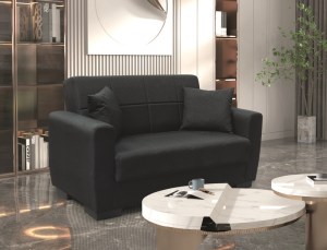 zougris-40.0307 ANIMA BLACK ΥΦΑΣΜΑ 2ΘΕΣΙΟΣ ΚΑΝΑΠΕΣ/ΚΡΕΒΑΤΙ ΜΕ ΑΠΟΘ.ΧΩΡΟ 150Χ80ΕΚ.