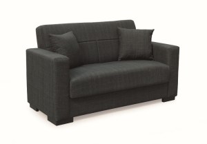 zougris-40.0310 ROVER BLACK ΥΦΑΣΜΑ 2ΘΕΣΙΟΣ ΚΑΝΑΠΕΣ/ΚΡΕΒΑΤΙ ΜΕ ΑΠΟΘ.ΧΩΡΟ 150Χ80ΕΚ.