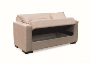 zougris-40.0311 ROVER LIGHT BROWN ΥΦΑΣΜΑ 2ΘΕΣΙΟΣ ΚΑΝΑΠΕΣ/ΚΡΕΒΑΤΙ ΜΕ ΑΠΟΘ.ΧΩΡΟ 150Χ80ΕΚ.