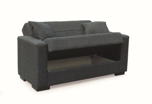 zougris-40.0312 ROVER DARK GREY ΥΦΑΣΜΑ 2ΘΕΣΙΟΣ ΚΑΝΑΠΕΣ/ΚΡΕΒΑΤΙ ΜΕ ΑΠΟΘ.ΧΩΡΟ 150Χ80ΕΚ.
