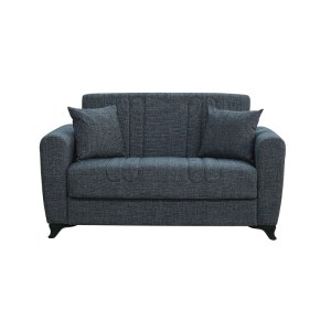 zougris-40.0313 MELINA DARK GREY ΥΦΑΣΜΑ 2ΘΕΣΙΟΣ ΚΑΝΑΠΕΣ/ΚΡΕΒΑΤΙ ΜΕ ΑΠΟΘ.ΧΩΡΟ 150Χ80ΕΚ.