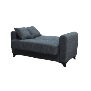 zougris-40.0313 MELINA DARK GREY ΥΦΑΣΜΑ 2ΘΕΣΙΟΣ ΚΑΝΑΠΕΣ/ΚΡΕΒΑΤΙ ΜΕ ΑΠΟΘ.ΧΩΡΟ 150Χ80ΕΚ.