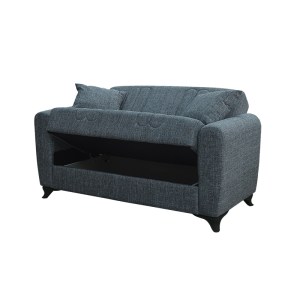 zougris-40.0313 MELINA DARK GREY ΥΦΑΣΜΑ 2ΘΕΣΙΟΣ ΚΑΝΑΠΕΣ/ΚΡΕΒΑΤΙ ΜΕ ΑΠΟΘ.ΧΩΡΟ 150Χ80ΕΚ.