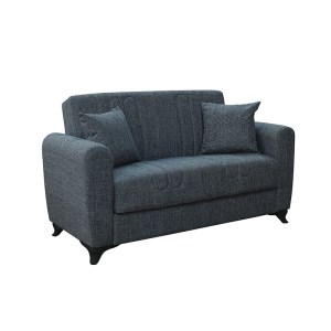 zougris-40.0313 MELINA DARK GREY ΥΦΑΣΜΑ 2ΘΕΣΙΟΣ ΚΑΝΑΠΕΣ/ΚΡΕΒΑΤΙ ΜΕ ΑΠΟΘ.ΧΩΡΟ 150Χ80ΕΚ.