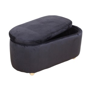 zougris-40.0605 FOSTER ΣΚΑΜΠΟ VELVET BLACK ΜΕ ΑΠΟΘ. ΧΩΡΟ 99Χ45X45ΕΚ.
