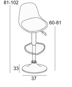 Zougris - 43.2232.S ΣΚΑΜΠΟ ΜΠΑΡ 2ΤΜΧ BAR92 ΓΚΡΙ PU/PP 37X33X102ΕΚ.