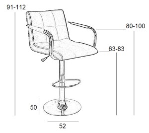 Zougris - 43.2240.S ΣΚΑΜΠΟ ΜΠΑΡ 2ΤΜΧ BAR54 ΜΑΥΡΟ PU 52X50X112ΕΚ.