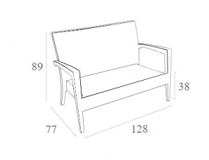 Zougris - 53.0080 MIAMI WHITE ΚΑΝΑΠΕΣ 128Χ77Χ89ΕΚ. ΠΟΛ/ΝΙΟΥ