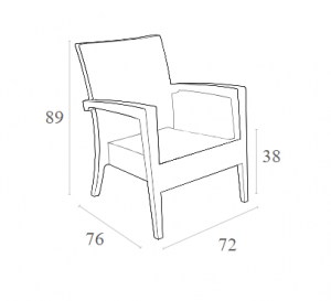 Zougris - 53.0082 MIAMI WHITE ΠΟΛΥΘΡΟΝΑ 72Χ76Χ89ΕΚ. ΠΟΛ/ΝΙΟΥ