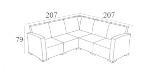 Zougris - 53.0155 MONACO DARK GREY ΓΩΝΙΑ 207Χ207Χ79ΕΚ. ΠΟΛ/ΝΙΟΥ