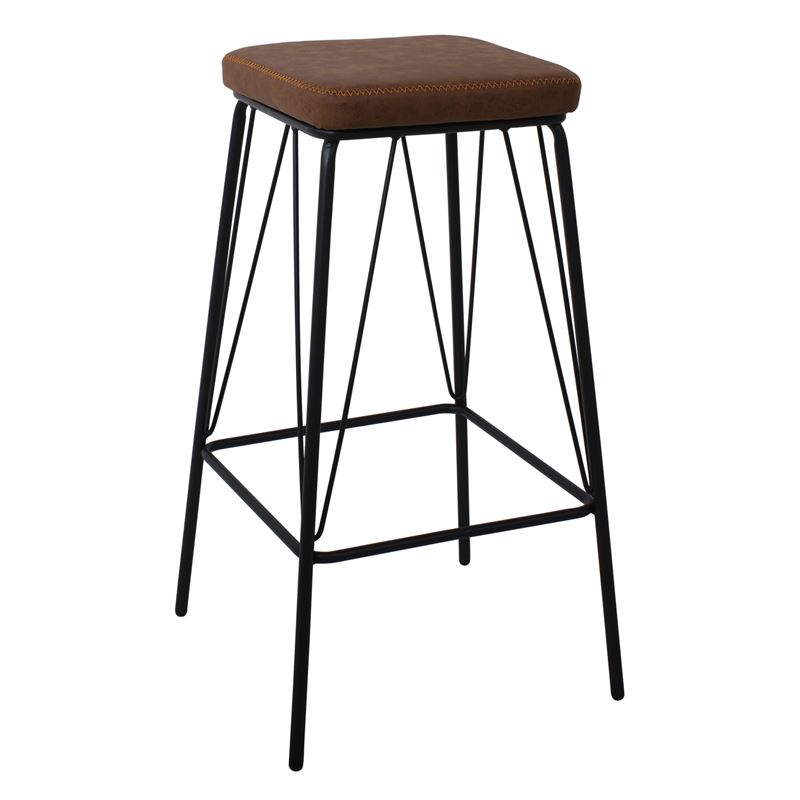 woo-116934 PANTON ΣΚΑΜΠΩ BAR ΜΕΤΑΛΛΟ ΒΑΦΗ ΜΑΥΡΟ / PU VINTAGE BROWN